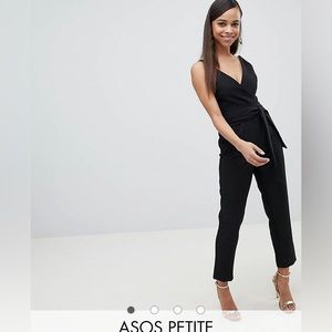 ASOS wrap jumpsuit with peg leg and belt